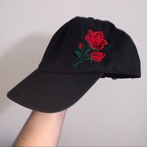 David & Young Adjustable Rose Embroidery Hat